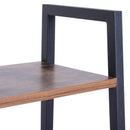 Libreria Scaffale a Scala 4 Ripiani Stile Industrial in Acciaio Nero,60x35x145 cm 
