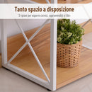 Libreria Scaffale 3 Ripiani con Struttura in Acciaio Bianco e Ripiani in Legno 40x35x72.5 cm 