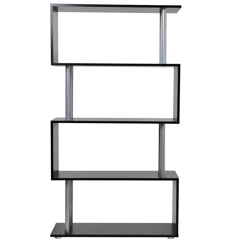 Libreria in Legno a Parete Mobili Ufficio Scaffale Nero 80x30x145 cm 