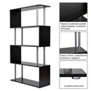 Libreria in Legno a Parete Mobili Ufficio Scaffale Nero 80x30x145 cm 