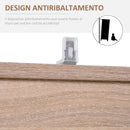 Libreria Scaffale in Legno a 3 Ripiani con 4 Scompartimenti e 2 ante Legno Naturale 61.5x29.5x80 cm 