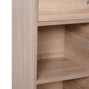 Libreria Scaffale in Legno a 3 Ripiani con 4 Scompartimenti e 2 ante Legno Naturale 61.5x29.5x80 cm 