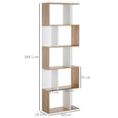 Libreria da Muro Moderna 5 Ripiani in Legno Bianco 60x24x1184.5 cm 