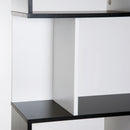 Libreria da Muro Moderna 5 Ripiani in Legno Bianco e Nero 60x24x1184.5 cm 