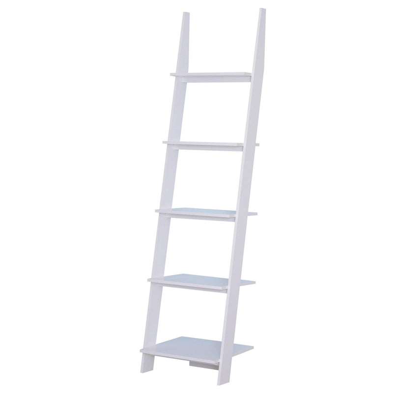 Libreria 5 Ripiani Aperti Design Moderno in Legno Bianco 50x40x195 cm 