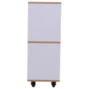 Libreria a 6 Scomparti Aperti con Rotelle in Legno Bianco 120x30x80 cm 