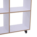 Libreria a 6 Scomparti Aperti con Rotelle in Legno Bianco 120x30x80 cm 