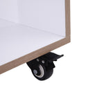 Libreria a 6 Scomparti Aperti con Rotelle in Legno Bianco 120x30x80 cm 