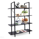Libreria Scaffale a 4 ripiani aperti stile industriale in acciaio Nero 105x33.8x138 cm 