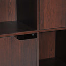 Libreria Design Moderno 8 Vani con 4 Ante in Legno Marrone Scuro 60x30x122 cm 