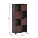 Libreria Design Moderno 8 Vani con 4 Ante in Legno Marrone Scuro 60x30x122 cm 