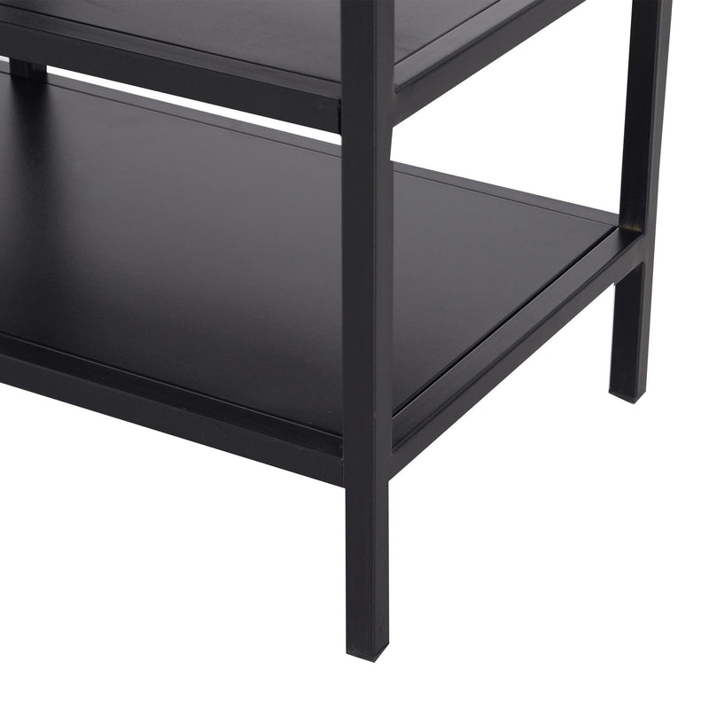 Libreria Scaffale in Metallo 3 Ripiani Nero 100x36x94,5 cm 