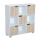Libreria Scaffale con 9 Scompartimenti Bianco e Rovere 89.5x30x93 cm 