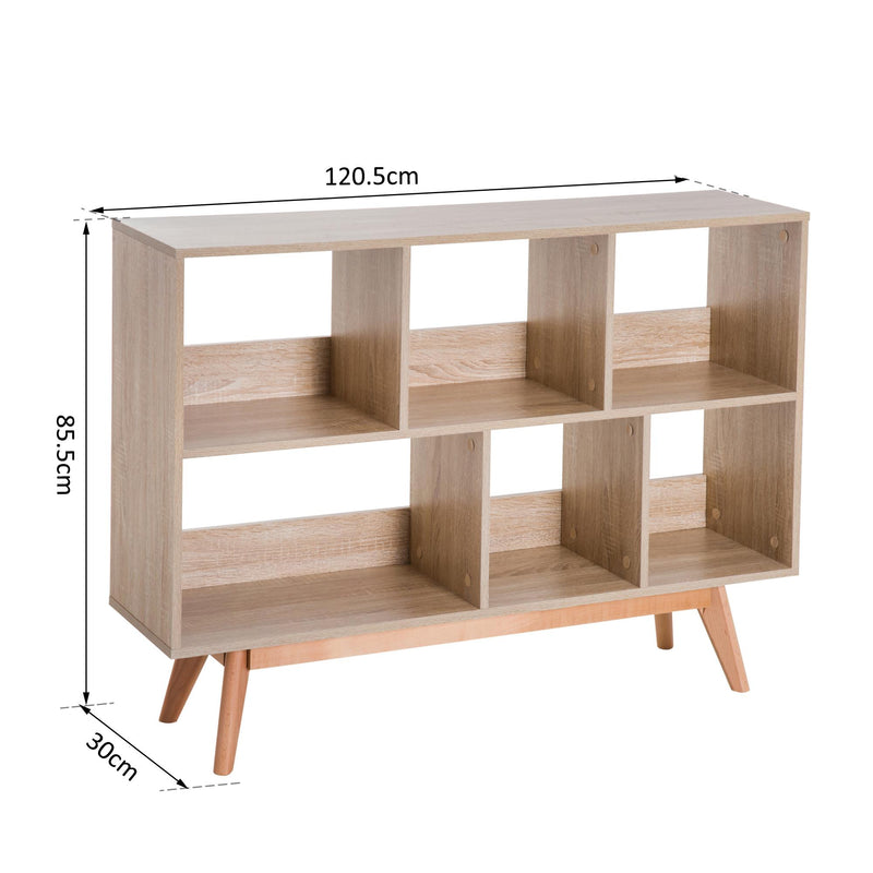 Libreria Mobile Ingresso con Piedini Legno Naturale 120.5x30x85.5 cm 