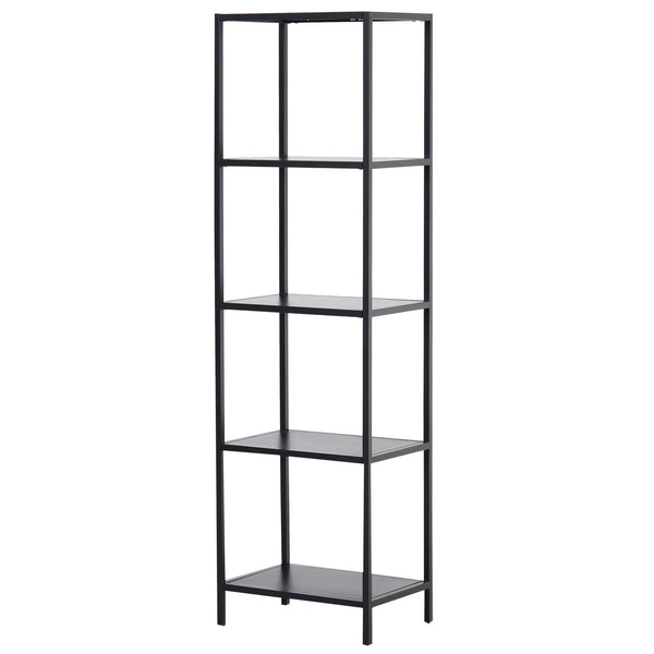 acquista Libreria Scaffale 5 Ripiani in Metallo Nero 51x36x175 cm