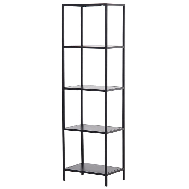 Libreria Scaffale 5 Ripiani in Metallo Nero 51x36x175 cm 
