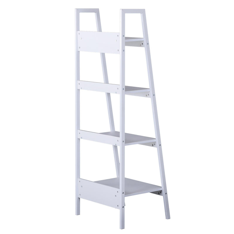 Libreria a Scala in Legno Componibile Bianco 52x45x148 cm 