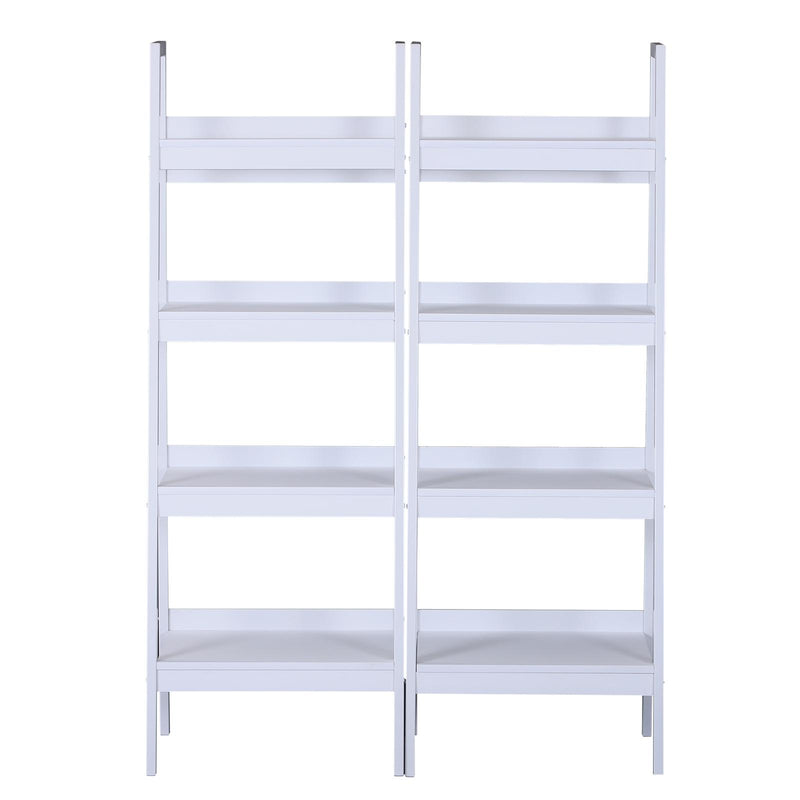 Libreria a Scala in Legno Componibile Bianco 52x45x148 cm 