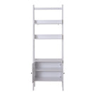 Libreria Scaffale a Scala con Mensole in Legno Bianco 65x40x180 cm 