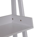 Libreria Scaffale a Scala con Mensole in Legno Bianco 65x40x180 cm 