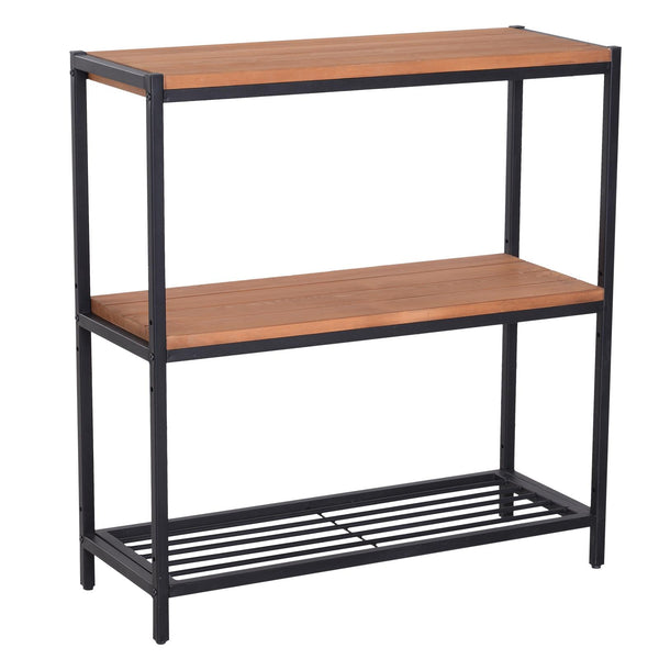 online Libreria Scaffale Stile Industrial 3 Ripiani in Legno e Acciaio Nero 80x30x85,6 cm