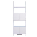 Libreria Scaffale 3 Ripiani 2 Armadietti Design Moderno in Legno Bianco 70x40x195 cm 