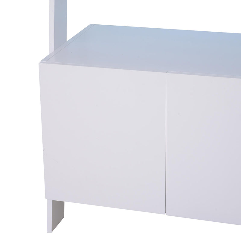 Libreria Scaffale 3 Ripiani 2 Armadietti Design Moderno in Legno Bianco 70x40x195 cm 