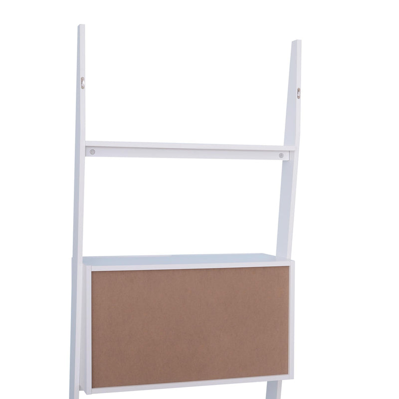 Libreria Scaffale 3 Ripiani 2 Armadietti Design Moderno in Legno Bianco 70x40x195 cm 