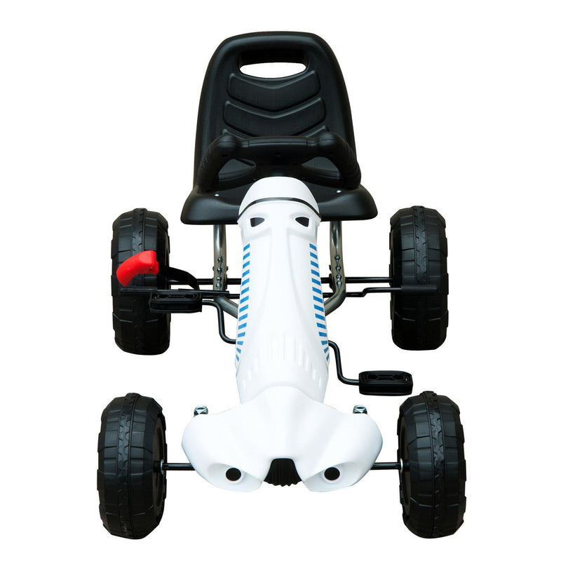 Go-Kart a Pedali per Bambini Bianco e Nero 