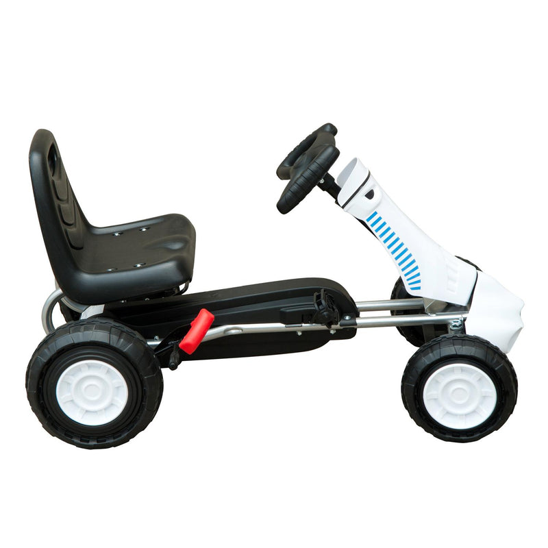 Go-Kart a Pedali per Bambini Bianco e Nero 
