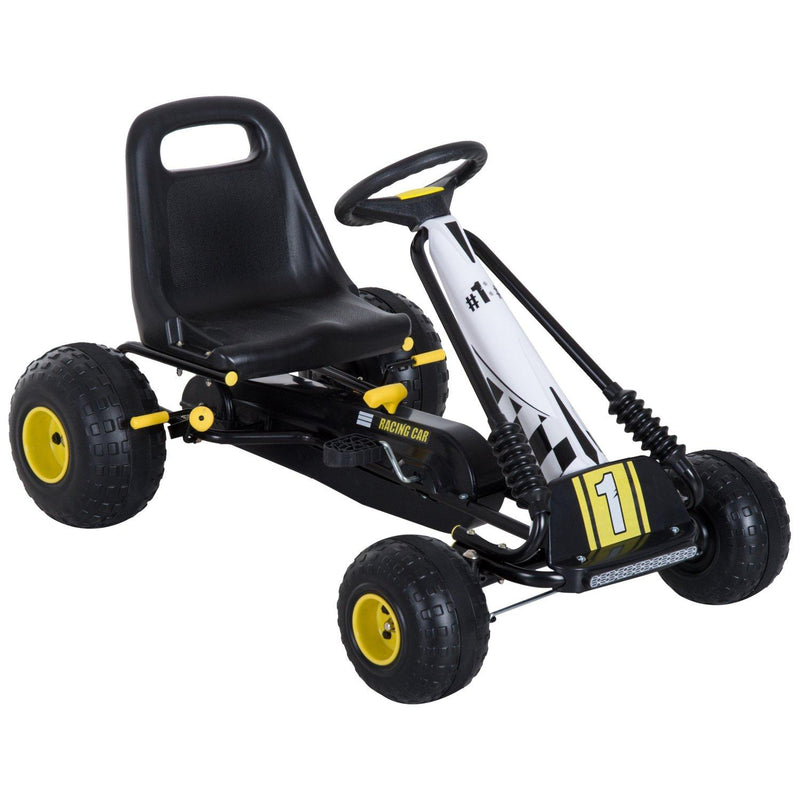 Go-Kart a Pedali per Bambini Nero e Giallo 