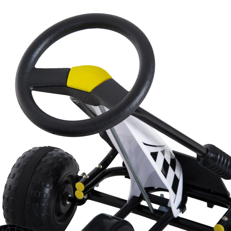 Go-Kart a Pedali per Bambini Nero e Giallo 