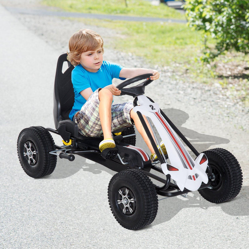 Go-Kart a Pedali per Bambini Nero e Bianco 