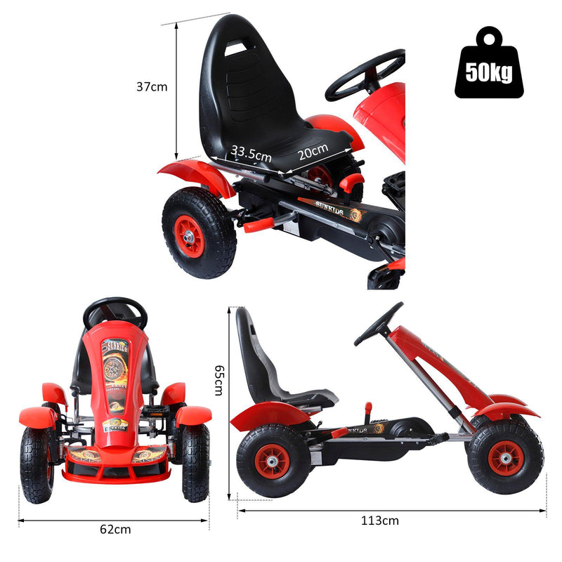 Go-Kart a Pedali per Bambini Rosso 