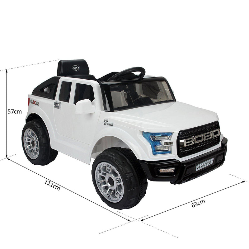 Macchina Elettrica per Bambini 12V Fuoristrada Bianca 