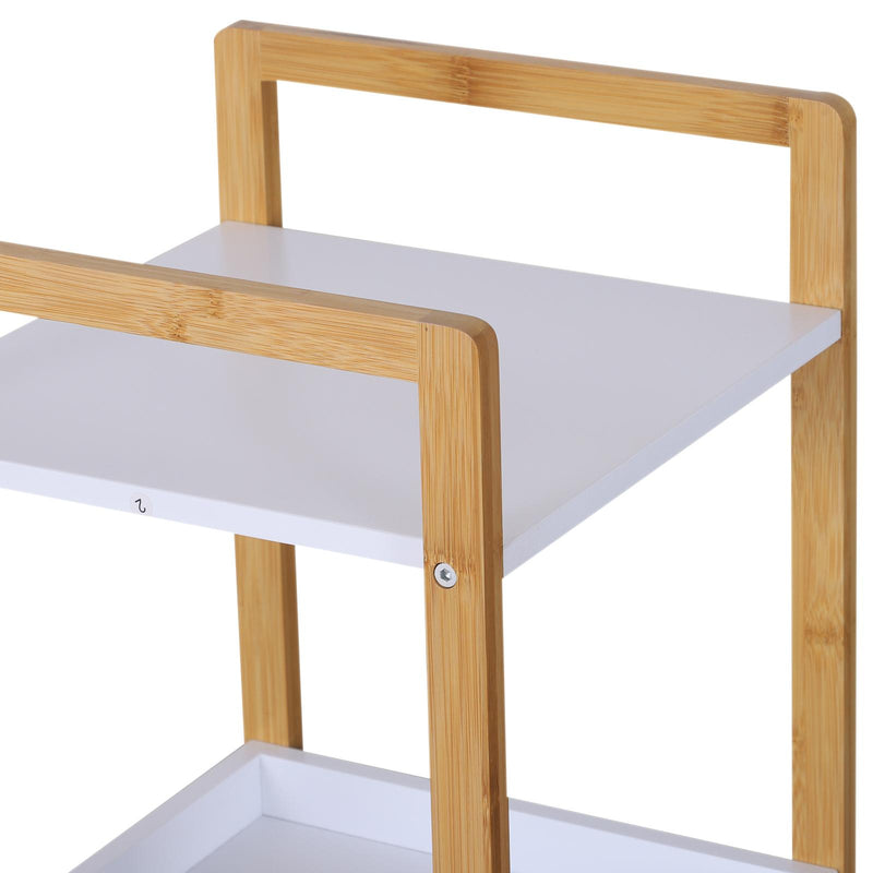 Scaffale Portaoggetti in Legno 32x30x100 cm Naturale e Bianco 