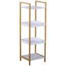 Scaffale Portaoggetti in Legno 32x30x100 cm Naturale e Bianco 