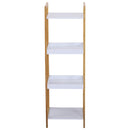 Scaffale Portaoggetti in Legno 32x30x100 cm Naturale e Bianco 