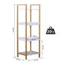 Scaffale Portaoggetti in Legno 32x30x100 cm Naturale e Bianco 