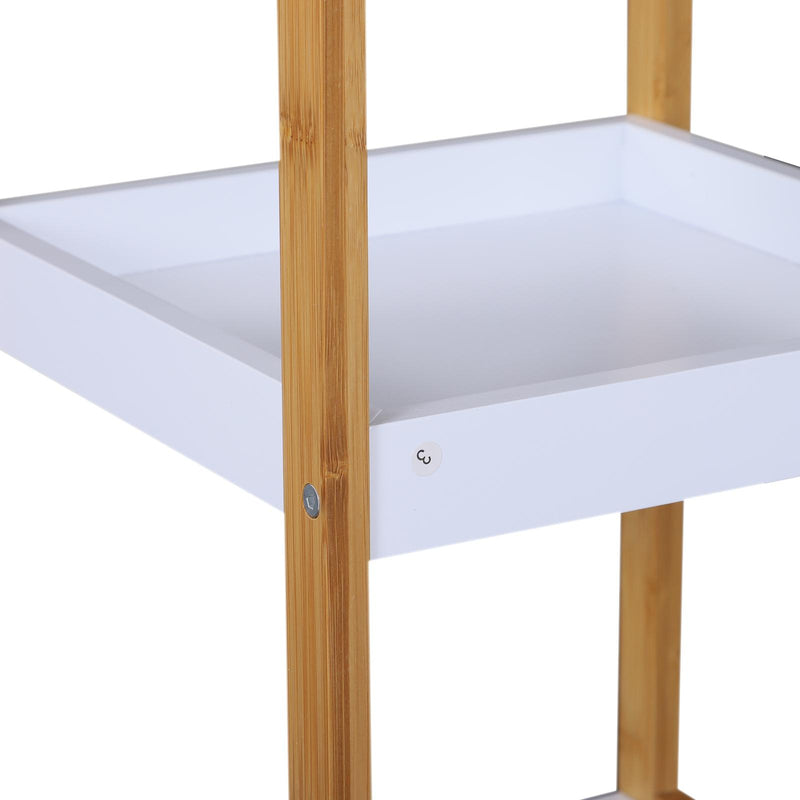 Scaffale Portaoggetti in Legno 32x30x100 cm Naturale e Bianco 