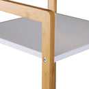 Scaffale Portaoggetti a 5 Ripiani in Bambù e MDF Bianco e Legno Naturale 32x30x130 cm 