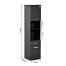 Mobile a Colonna da Bagno in Legno Marrone scuro 30x29x135 cm 