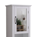 Mobile a Colonna da Bagno Salvaspazio con Specchio in Legno Bianco 40x30x170 cm 