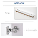 Mobile TV in legno con Ruote e 2 ante Bianco 60x35x65 cm 