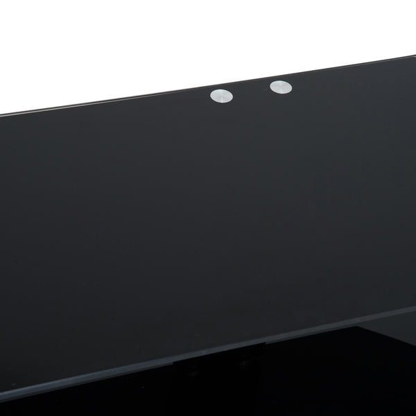 Mobile TV con 3 Ripiani in Vetro Nero 140x38x50 cm sconto