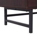 Mobile TV con Piedini in Metallo Caffè 120x39.5x60.5 cm 