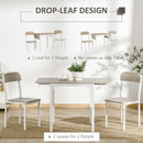 Set Tavolo e 2 Sdie da Giardino in Metallo e Legno Naturale