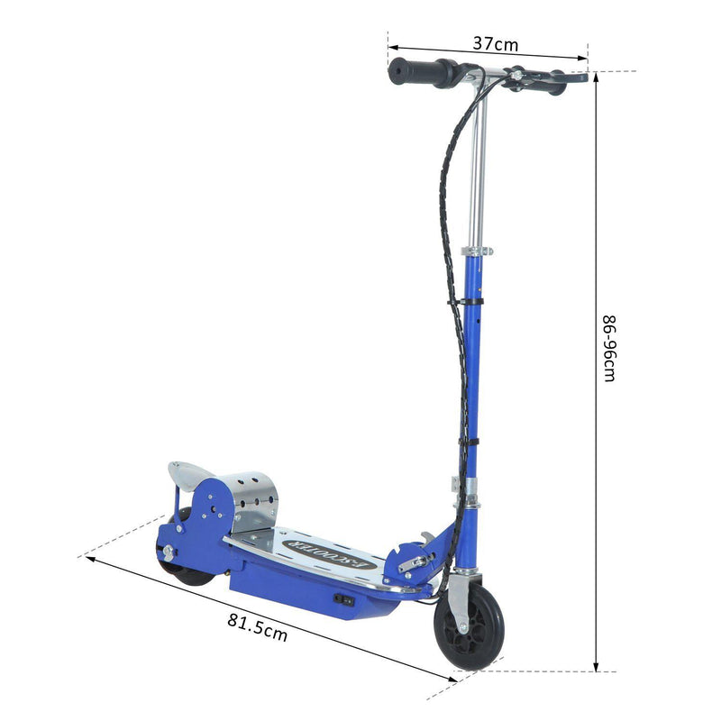 Monopattino Elettrico per Bambini 120W Pieghevole con Freno e Cavalletto Blu 