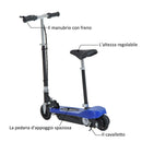 Monopattino Elettrico per Bambini 120W Pieghevole con Sella Blu 