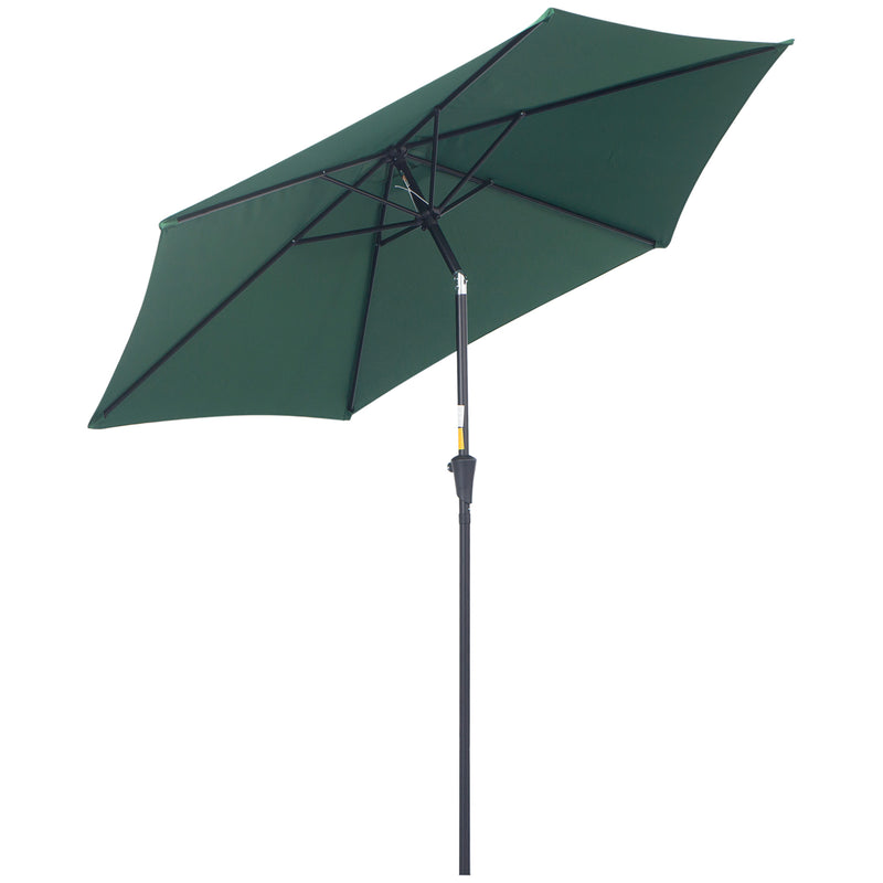 Ombrellone da Giardino Ø2.7x2.35 m Palo Ø38 mm in Alluminio Inclinabile Verde Scuro 